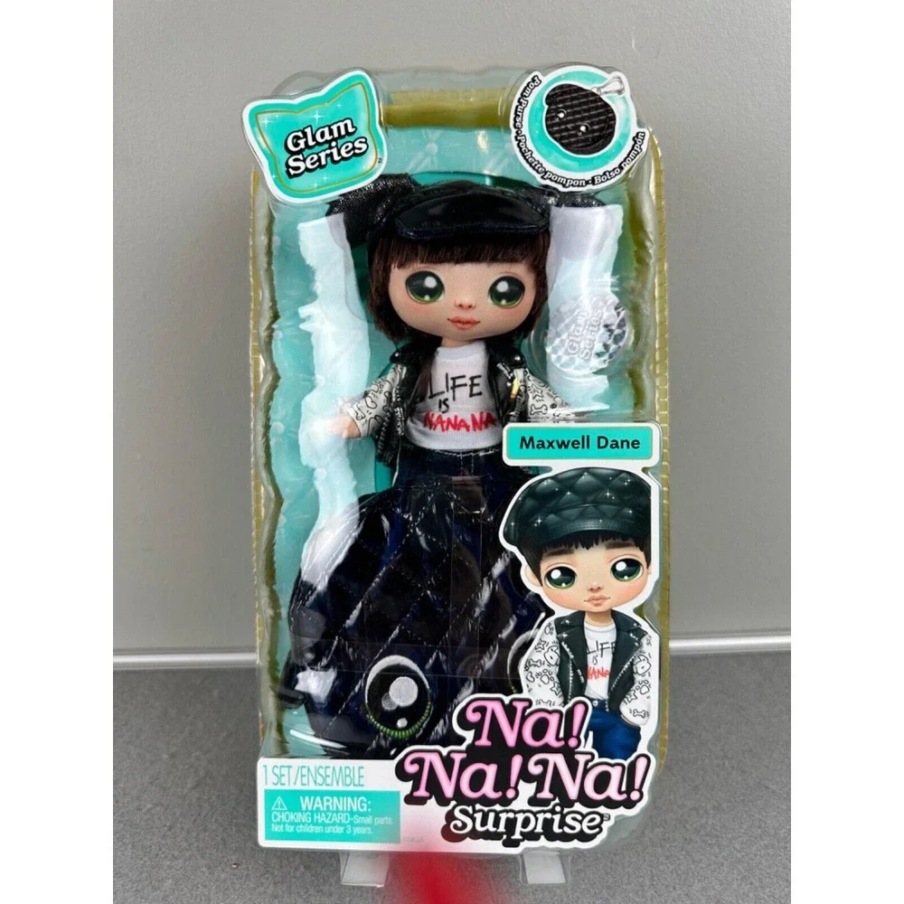 Na Na Na Surprise Glam Series Maxwell Dane Boy Fashion Doll Metallic Puppy Purse